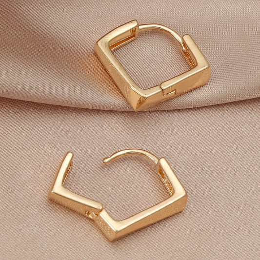 Retro Simple Geometric Earrings Metal Copper Heart Hollow Earrings Fashion Personality Trendy Earrings Earrings Women