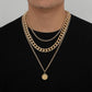 Trendy Stacked Cuban Chain Aluminum Chain Nautical Hour Pendant Fashion Retro Gold-plated Cool Men's Necklace