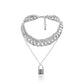 Jewelry punk thick chain diamond-studded Cuban chain necklace hip-hop personality lock pendant necklace female