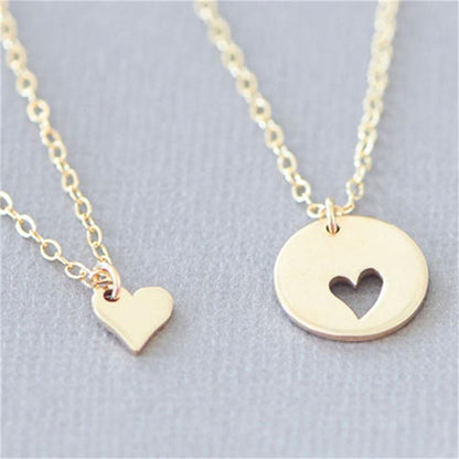 Personalized Peach Heart Mother and Child Necklace Creative Mother Daughter Clavicle Chain Mother's Day Gift