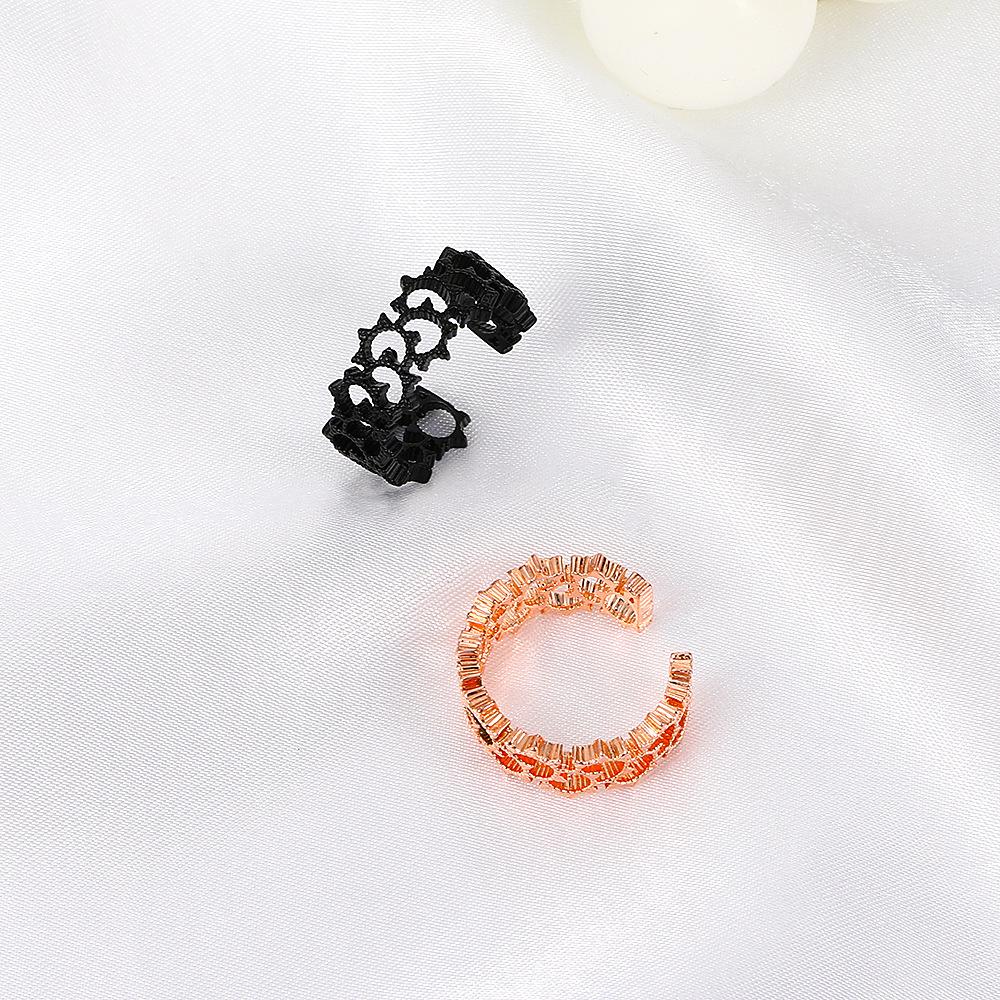 Creative woven mesh metal sun ring ins hip-hop cold street trend hollow ring female