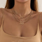 Simple and indifferent metal chain letter pendant hip-hop punk necklace female all-match niche clavicle chain