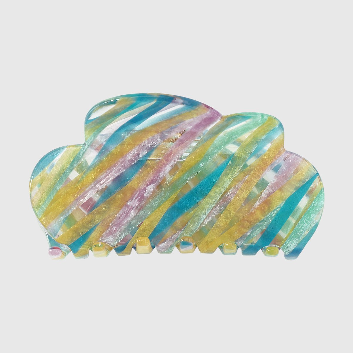 F439 Fashion Color Stripe Geometric Fashion Clip Acetate Plate Hair Clip Cloud Ladies Elegant Shark Clip
