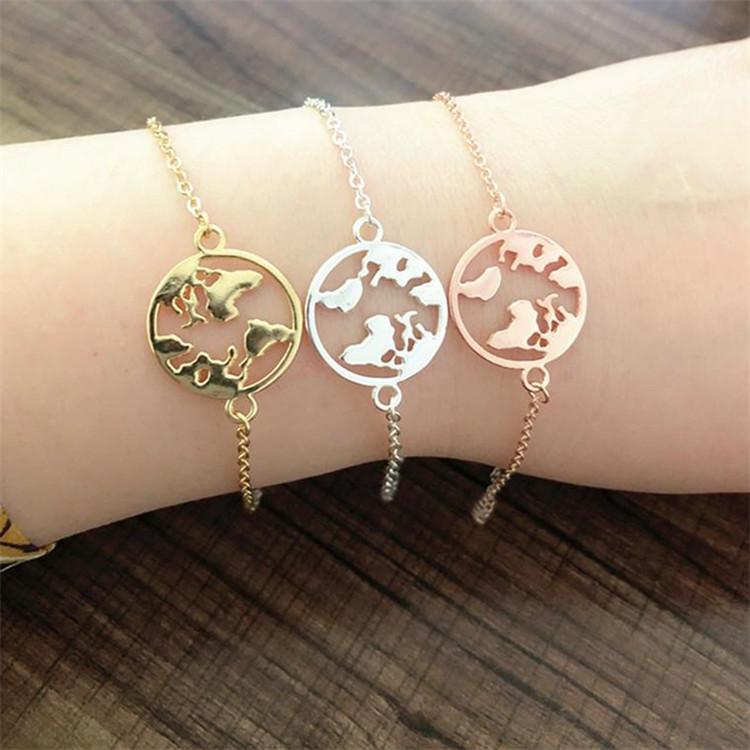 Necklace Explosive World Map Bracelet Head Jewelry Women's Accessories Creative