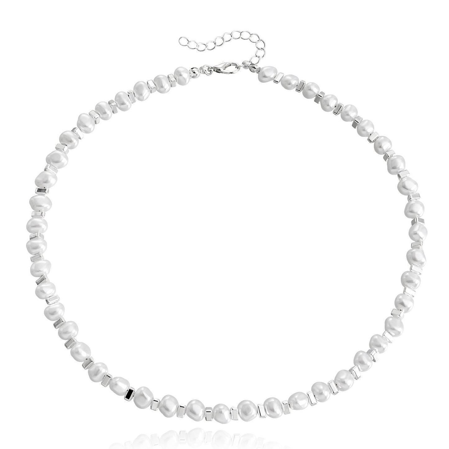 Jewelry Broken Silver Few Two Imitation Pearl Triangle Necklace Necklace Women's Sparkling Simple Necklace