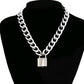 Jewelry cold hip-hop lock thick chain necklace women simple multi-layer sweater chain women