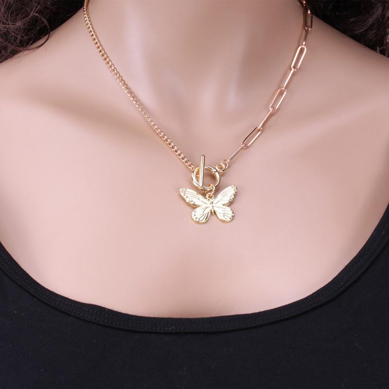 Jewelry retro butterfly necklace female amazo direct supply