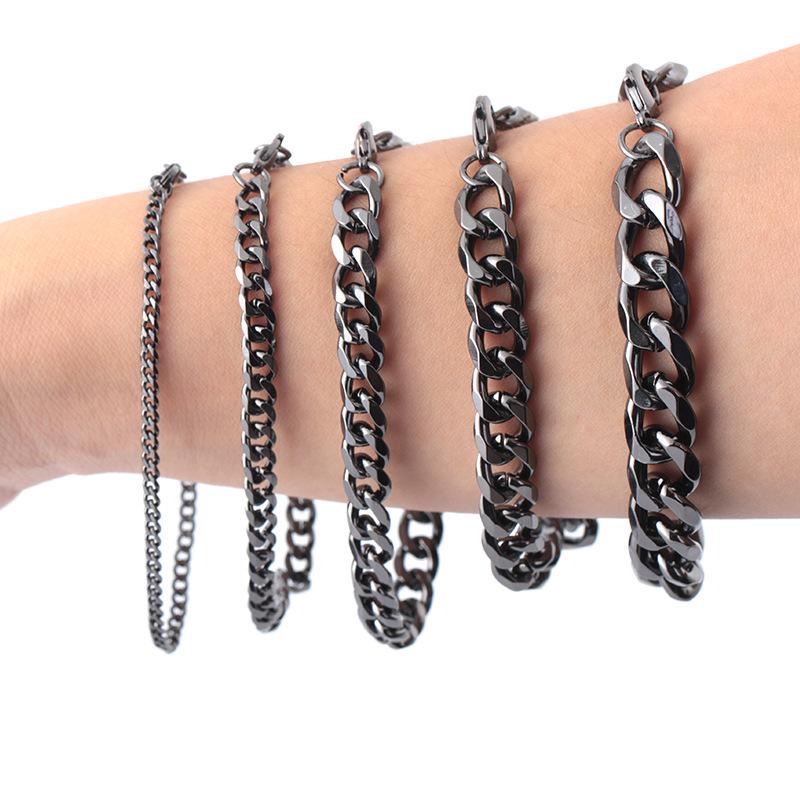Fashion personality stainless steel bracelet six-sided grinding set bracelet jewelry