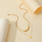 Ins niche simple titanium steel real gold butterfly pendant fashion chain collarbone necklace double layer necklace