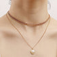 Jewelry double-layer punk clavicle chain imitation pearl love pendant necklace female ins hot girl necklace