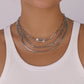 N1292 jewelry stacked multi-layer micro-inlaid pin fashion necklace personalized retro exaggerated necklace