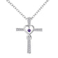 Fashion Cross Religious Belief Inlaid Zircon Pendant Necklace Heart Shape Necklace Jewelry
