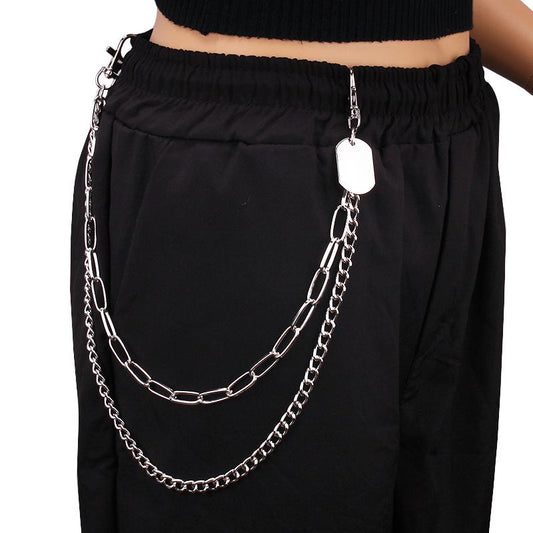 Jewelry personality U-shaped thick chain all-match waist chain simple hip-hop small square brand fashion retro waist chain