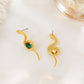 Temperament diamond-encrusted snake-shaped earrings female retro fashion emerald winding small snake earrings earrings ins tide