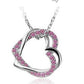 Necklace creative hollow full diamond double heart winding pendant fashion love bone chain