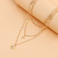 Accessories punk light luxury diamond-studded octagonal necklace niche design cross star pendant necklace