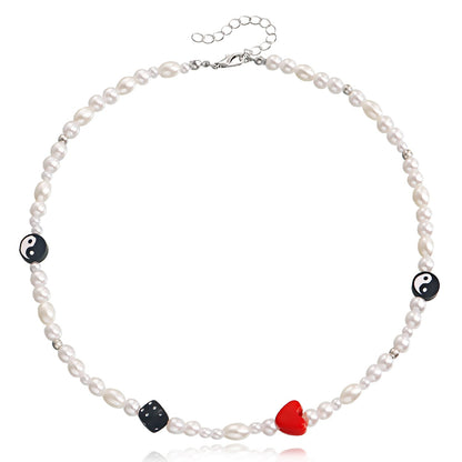 Beach Ethnic Fashion Beaded Necklace Colorful Acrylic Imitation Pearl Necklace Jewelry