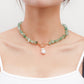 Jewelry Large Shaped Pearl OT Buckle Necklace Female Ins Temperament Simple Emerald Turquoise Necklace