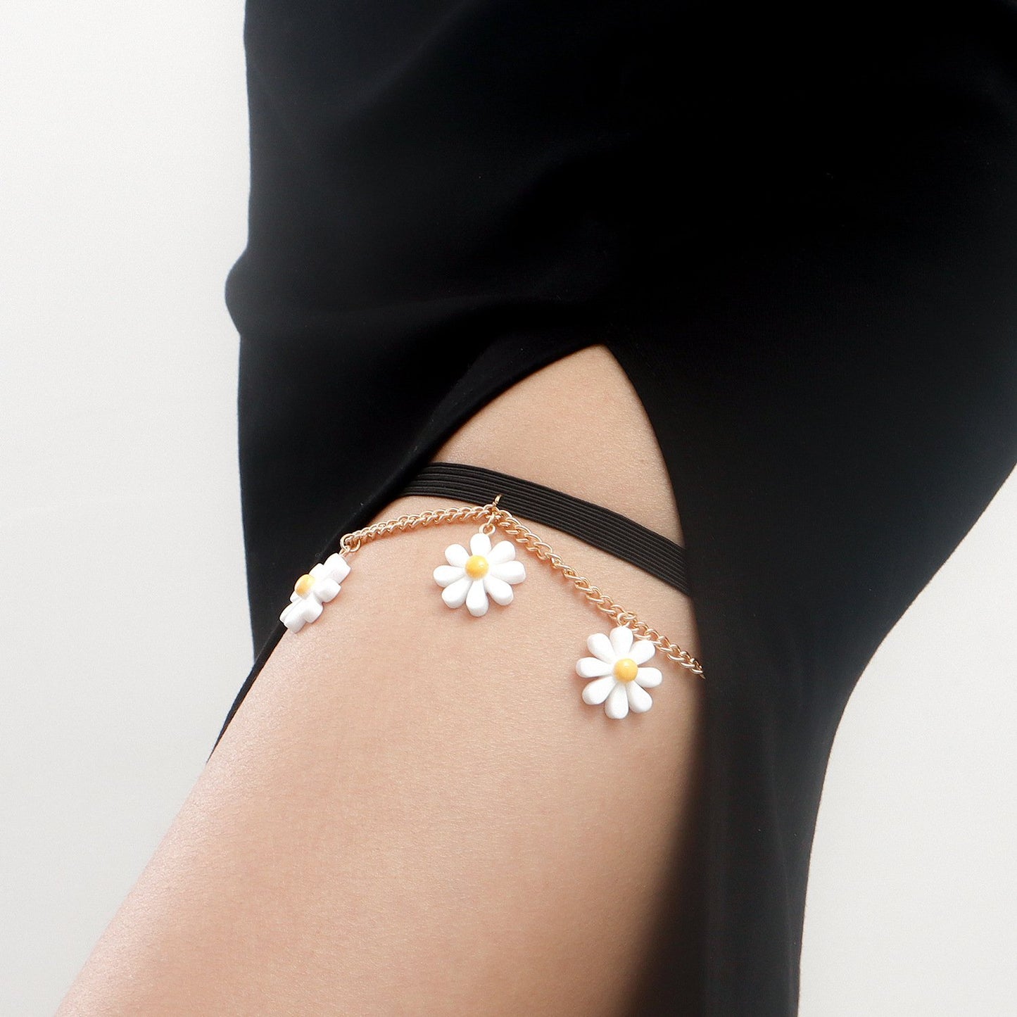 Jewelry small fresh sun flower sexy leg chain elastic bandage leg decoration trendy leg ring body chain