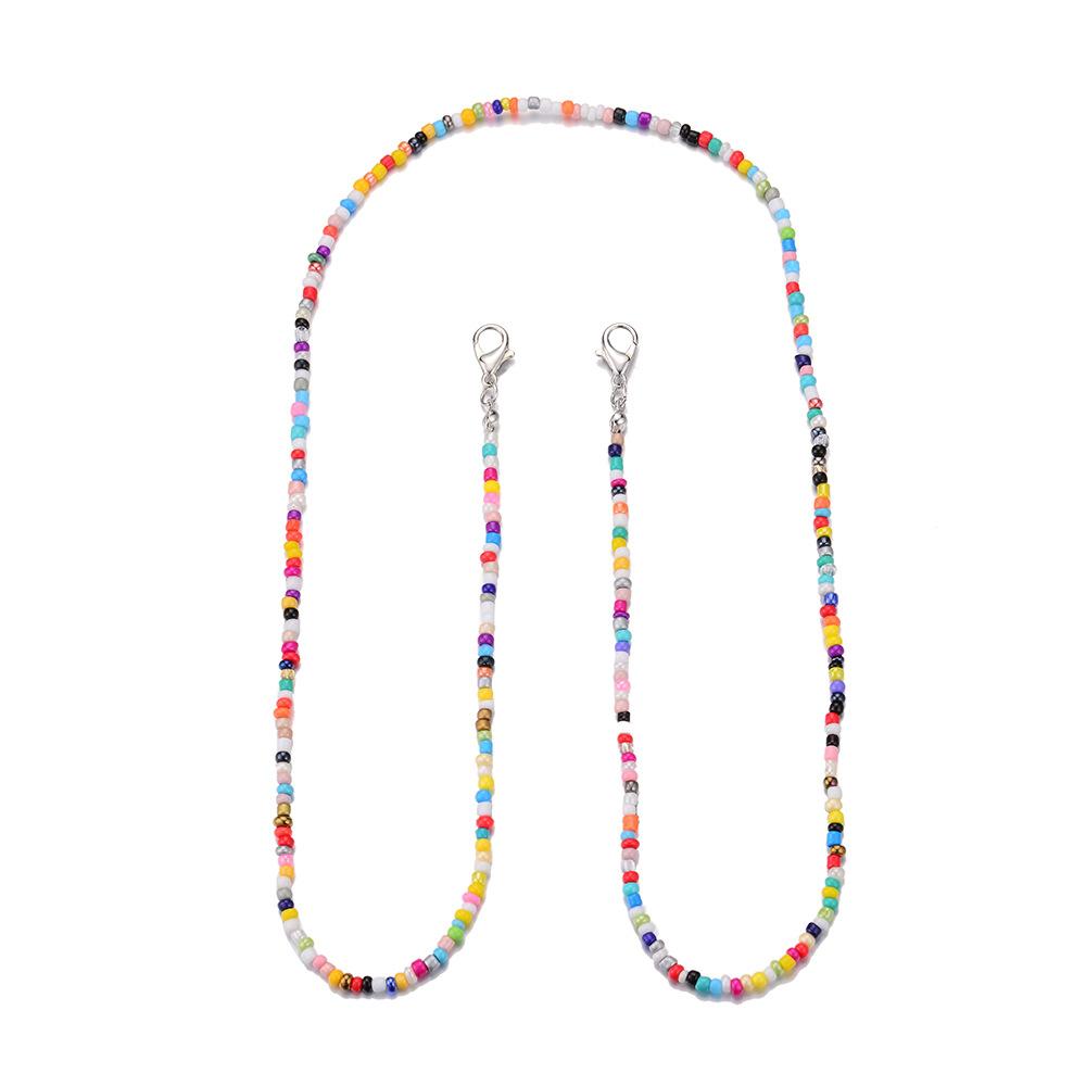 Mask Anti-lost Lanyard Creative Ethnic Color Beads Hanging Chain Glasses Chain Fashion Necklace