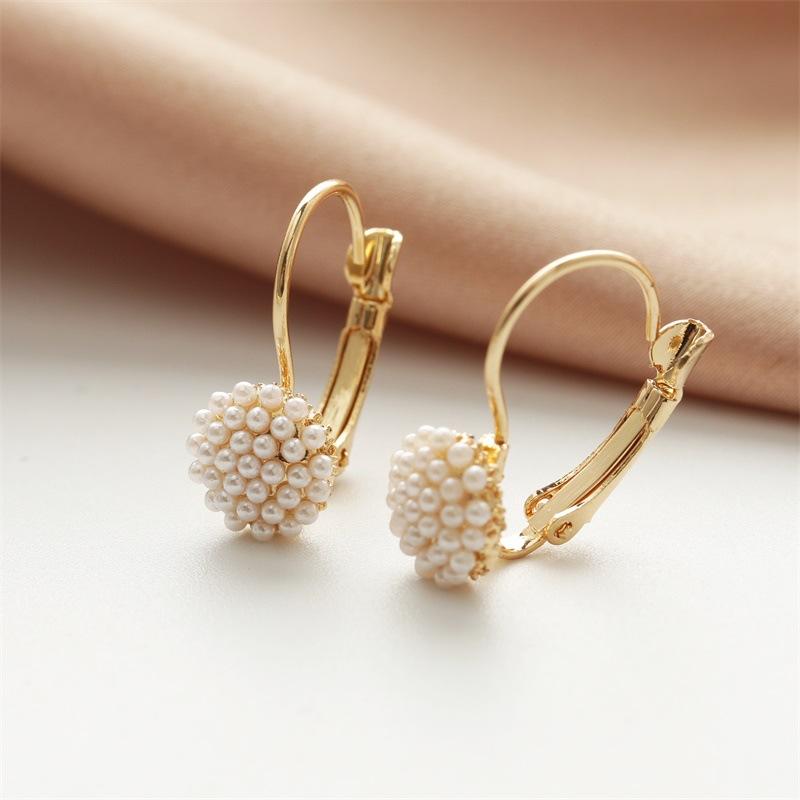 Jewelry Fashion Round Earrings Commuter Earrings Cute Millet Pearl Stud Earrings