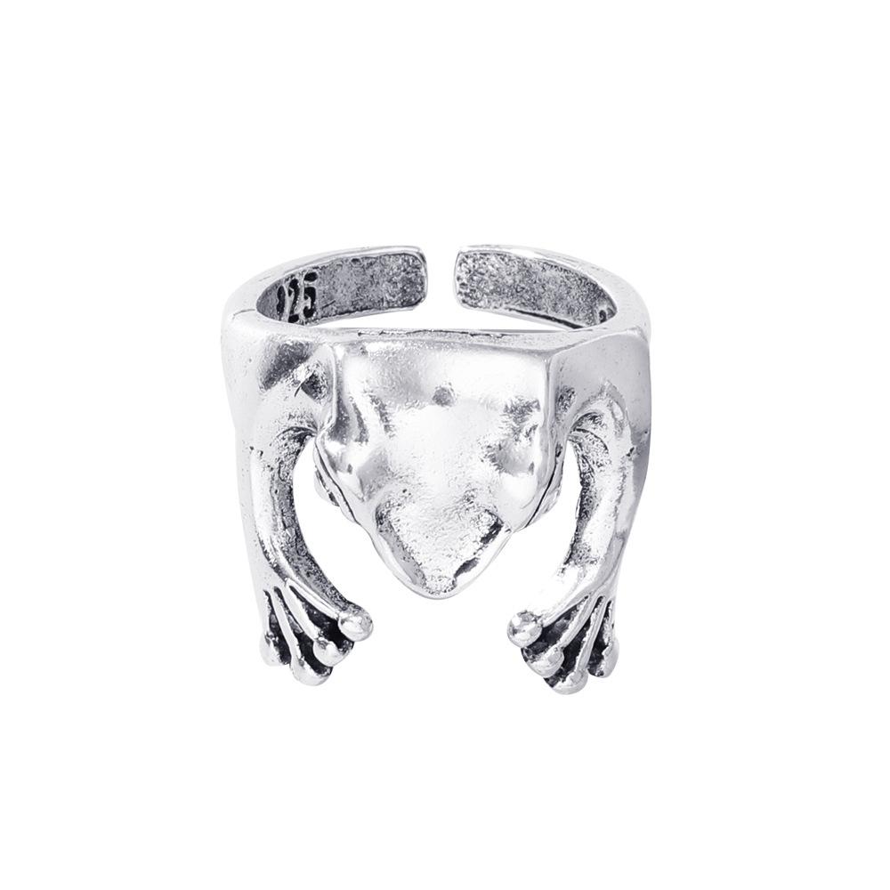 Exaggerated metal opening frog ring ins personality cold adjustable ring jewelry men and women