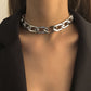 Trendy Punk Thick Chain Necklace Hip Hop Fashion Simple Geometric Single Layer Clavicle Necklace Women