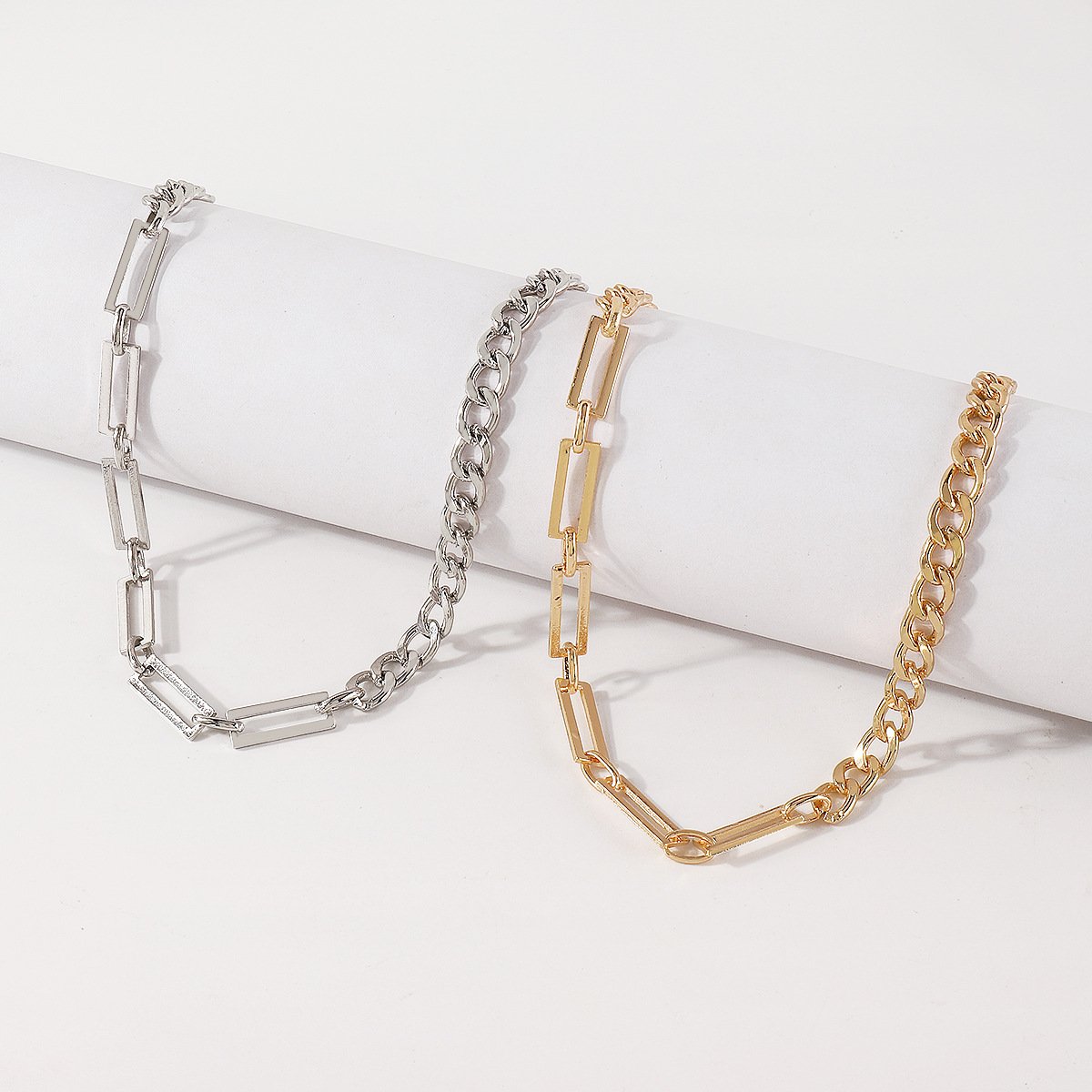 N1149 Simple and niche single-layer necklace chain splicing indifferent necklace retro trendy necklace for women