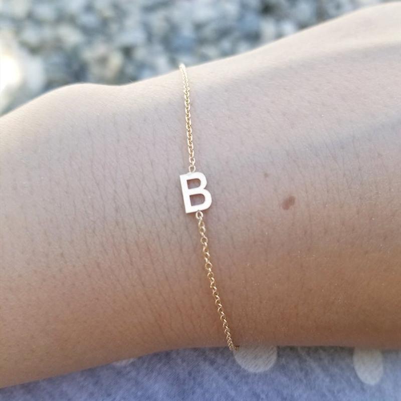 Explosive Accessories Stainless Steel Small Letter Bracelet Birthday Gift DIY Jewelry Ideas