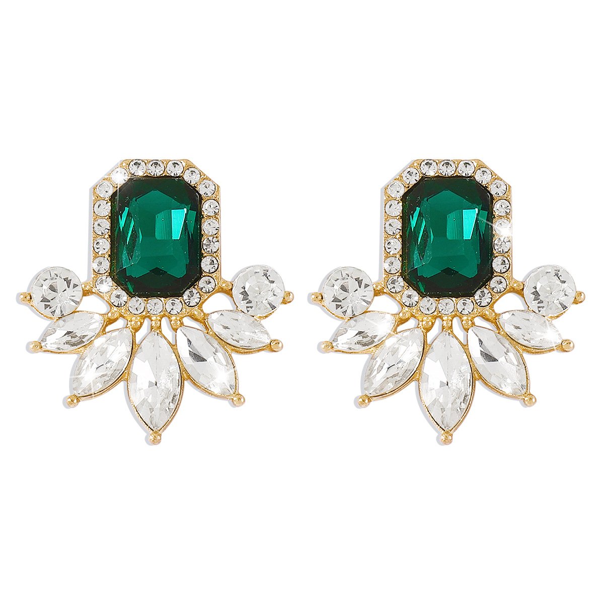1925 Jewelry Simple Geometric Rhinestone Palace Retro Earrings Fashion Personality Earrings