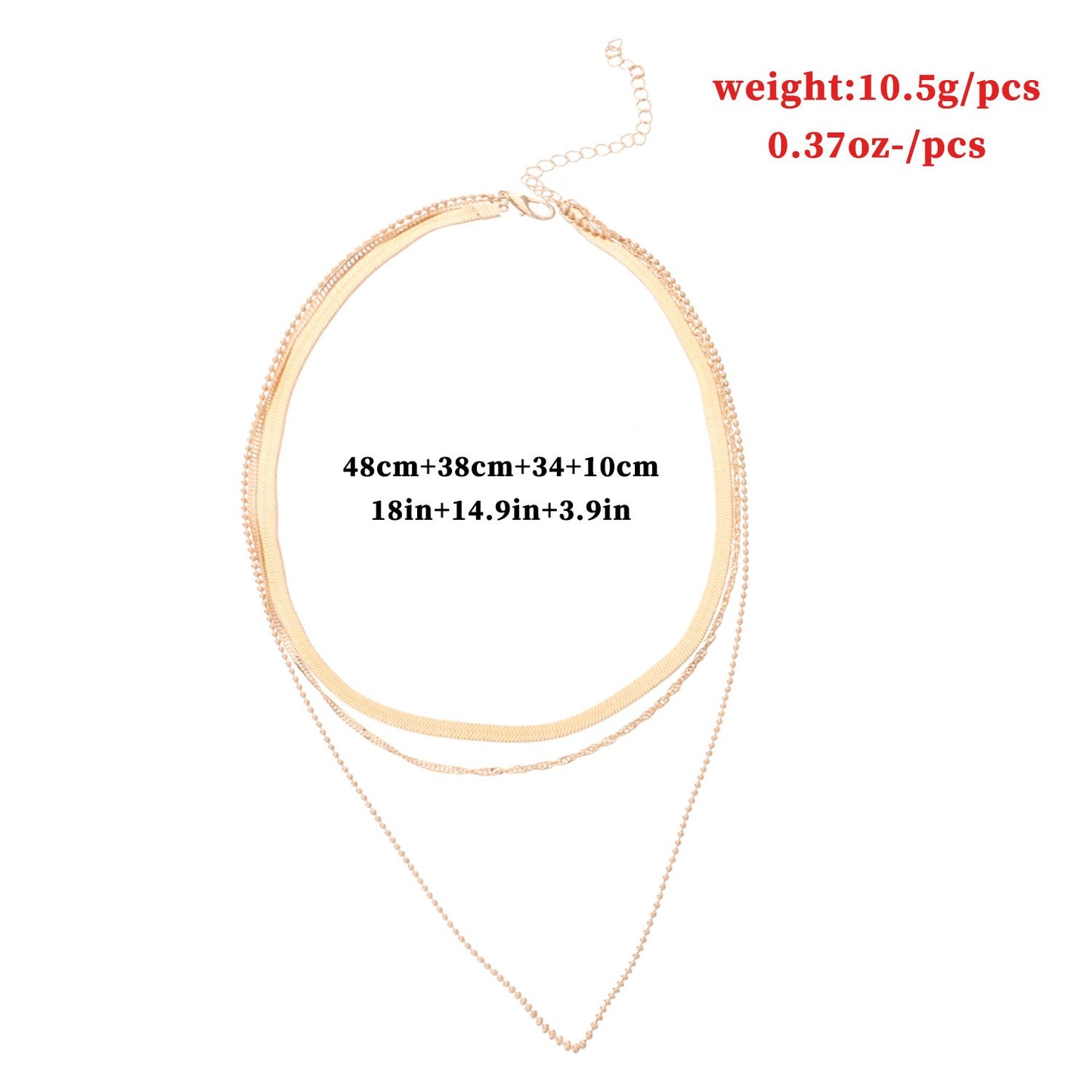 Jewelry Snake Bone Beads Multilayer Necklace Female Simple Fashion Personality Alloy Necklace