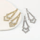 E1575 Jewelry Rhinestone Claw Chain Double Diamond Earrings Light Cooked Sweet Cool Temperament Earrings Women