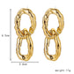 Autumn and winter fashion CCB exaggerated double-ring earrings 18K gold metal texture hip-hop chain earrings