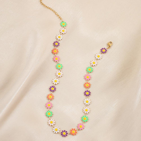 Simple Fashion Small Daisy Stitching Clavicle Chain Summer Girl Necklace Necklace Jewelry