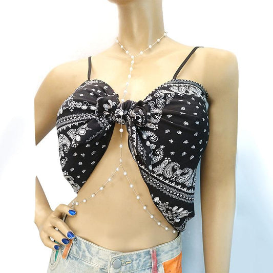 Jewelry trendy beach bikini chain female body chain sexy anti-pearl cross body chain