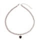 Design sense stainless steel collarbone chain cool personality cool girl black agate peach heart pendant necklace trendy
