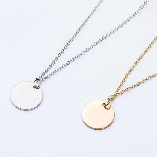 Simple Small Disc Thin Chain Temperament Clavicle Chain Simple Necklace Versatile Necklace Accessories