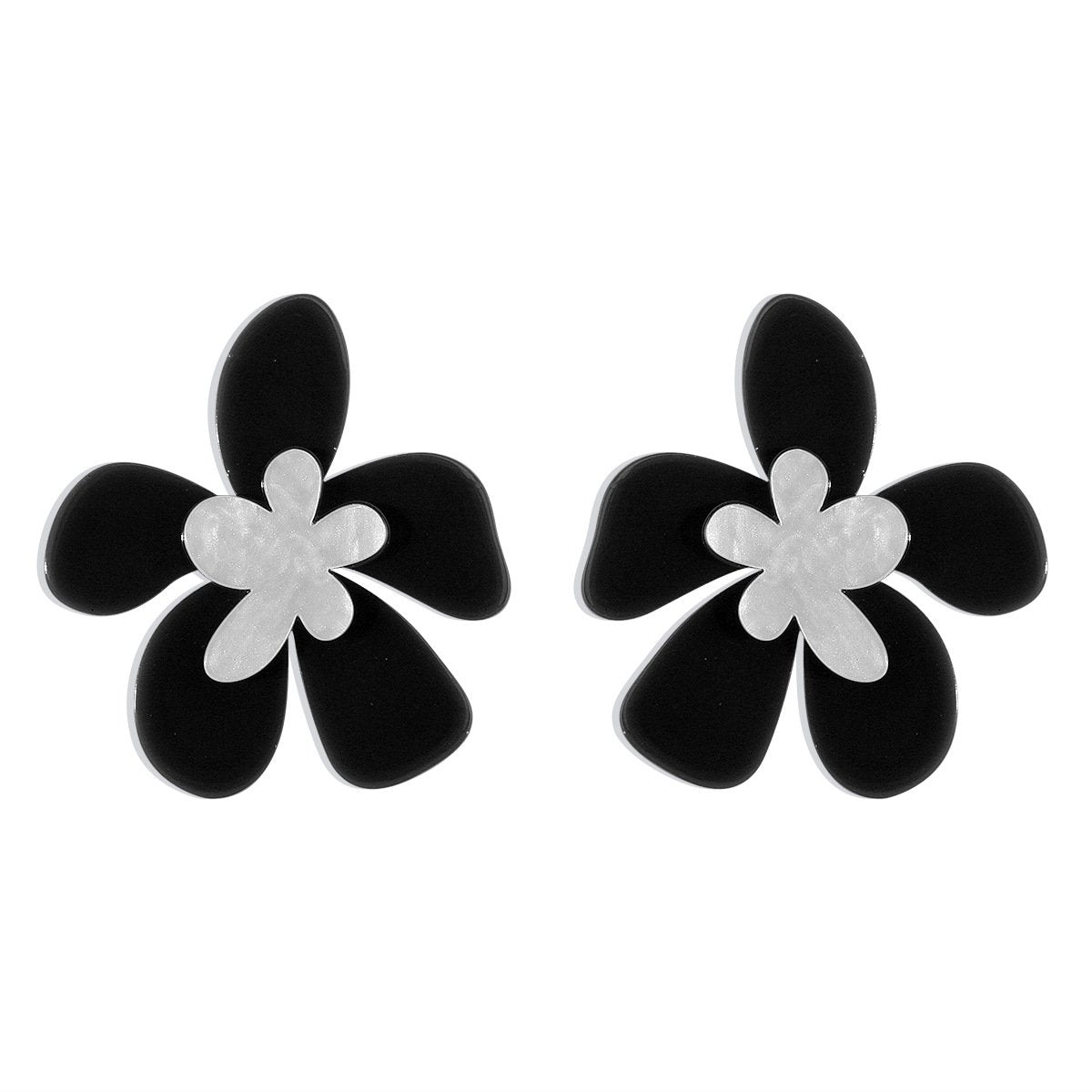 1661 Small Fresh Flower Stud Earrings Acrylic Plate Fashion Contrasting Color Earrings Casual Holiday Earrings