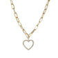 Fashion Simple Alloy Peach Heart Pendant Necklace Rhinestone Clavicle Chain Necklace Ladies Accessories