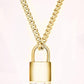 Punk lock key accessories pendant rock hip-hop trend pendant lock jewelry key lock double layer necklace