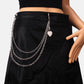 Jewelry personality lobster buckle peach heart pendant pants chain belt female punk multi-layer chain body chain