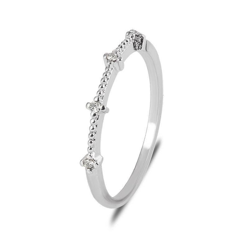 Simple style 4 small broken diamonds small fresh ring ring jewelry