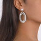 E1754 Baroque pearl rhinestone niche earrings geometric oval elegant retro French gentle earrings for women