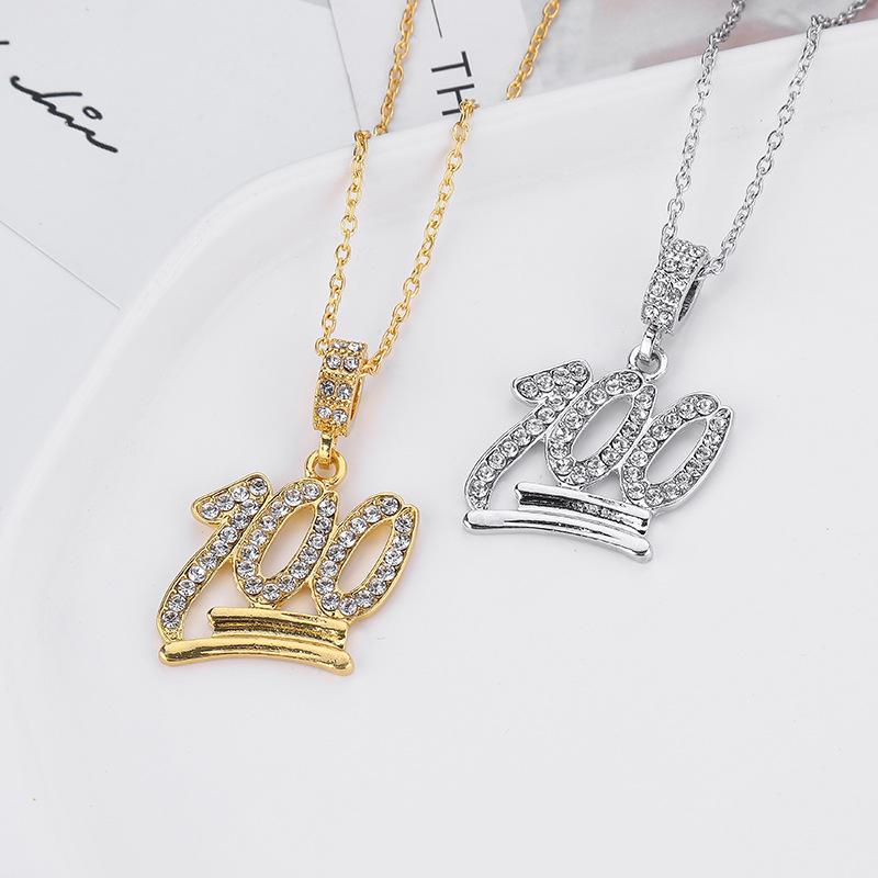 Jewelry fashion trend hip-hop necklace men's unisex diamond 1 points pendant necklace