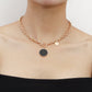 Jewelry wild berry exaggerated thick chain black mother-of-pearl necklace female trendy cool alloy sweater chain