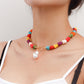 Jewelry Irregular Natural Color Turquoise Shaped Pearl Pendant Necklace Female Handwoven Necklace