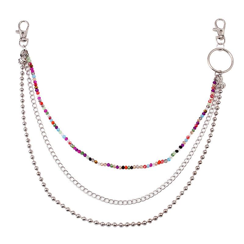 Jewelry creative color crystal multi-layer pants chain all-match geometric accessories chain body chain