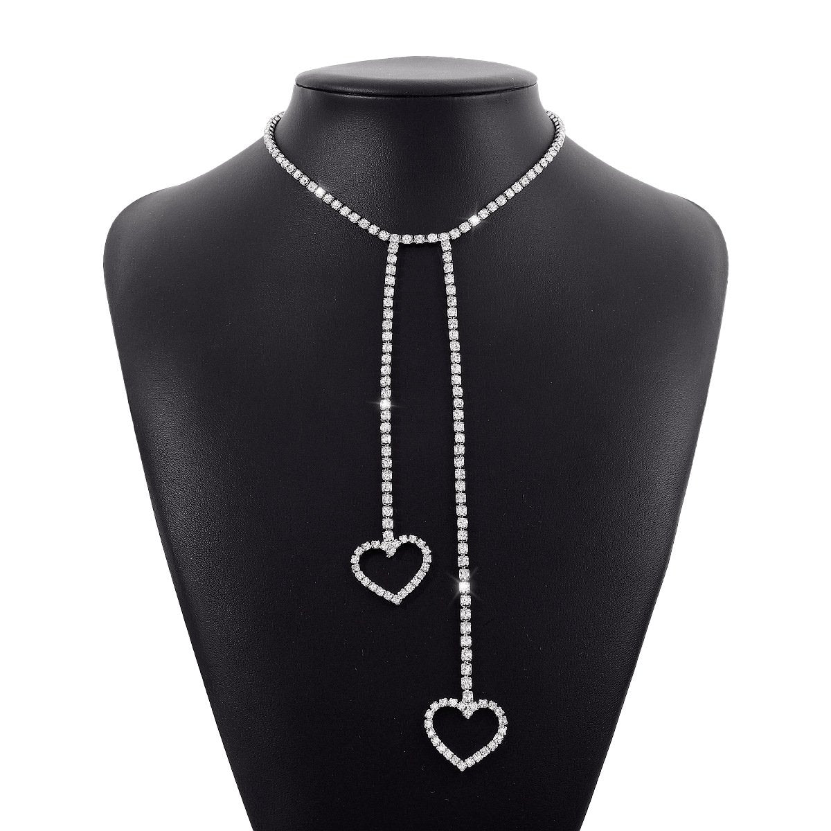 N1727 Niche Fairy Necklace Claw Chain Rhinestone Tassel Butterfly Heart Necklace Fashion Pendant