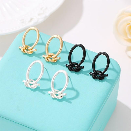 Earrings personality simple temperament knotted earrings fashion indifferent ins earrings earrings