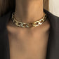 Trendy Punk Thick Chain Necklace Hip Hop Fashion Simple Geometric Single Layer Clavicle Necklace Women
